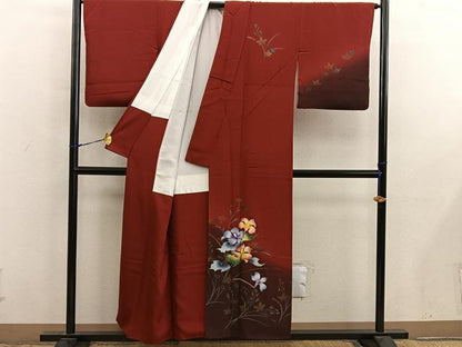 平和屋着物■訪問着　草花文　暈し染め　正絹　逸品　BAAX8957mz