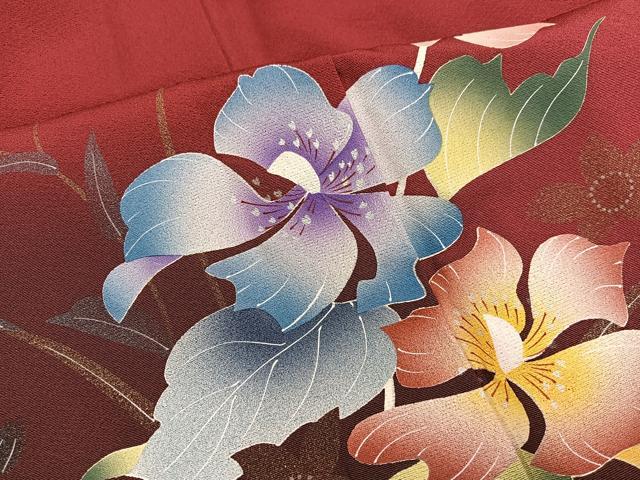 平和屋着物■訪問着　草花文　暈し染め　正絹　逸品　BAAX8957mz