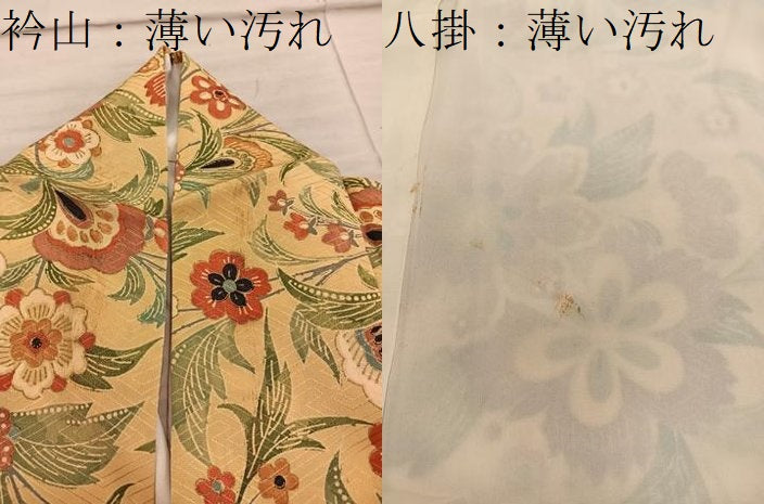 平和屋着物■上質な小紋　更紗花文　金彩　正絹　逸品　BAAX8958mz