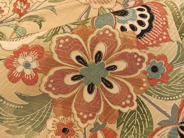 平和屋着物■上質な小紋　更紗花文　金彩　正絹　逸品　BAAX8958mz