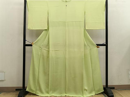 平和屋着物■上質な色無地　枯草色　正絹　逸品　BAAX8959mz