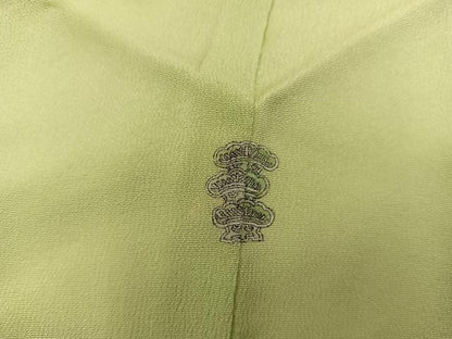 平和屋着物■上質な色無地　枯草色　正絹　逸品　BAAX8959mz