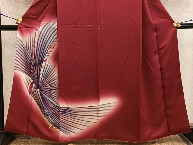 平和屋着物■訪問着　舞蝶文　暈し染め　金銀彩　正絹　逸品　BAAX8961mz