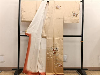 平和屋着物●訪問着　刺繍　雪輪花文　金彩　正絹　逸品　BAAX8965mz