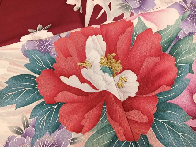 平和屋着物■豪華振袖　刺繍　草花文　暈し染め　正絹　逸品　BAAX8968mz