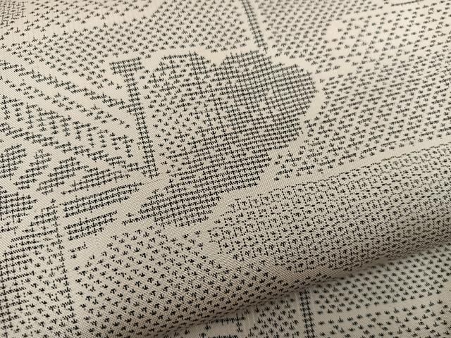 平和屋着物●本場大島紬　白大島　120亀甲　風景文　正絹　逸品　BAAX8969mz