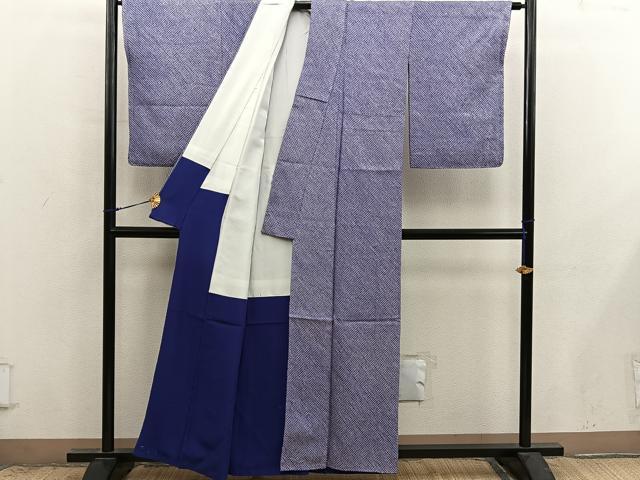 平和屋着物■大変加工の良い総絞り小紋　正絹　逸品　BAAX8978mz