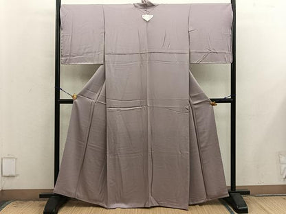 平和屋着物■上質な色無地　浅紫色　正絹　逸品　BAAX8983mz