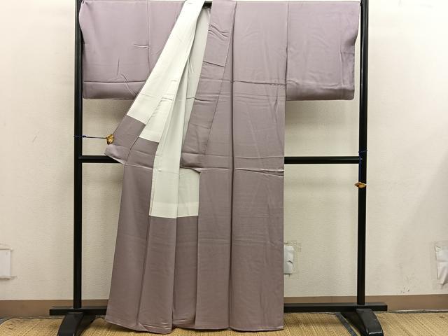 平和屋着物■上質な色無地　浅紫色　正絹　逸品　BAAX8983mz