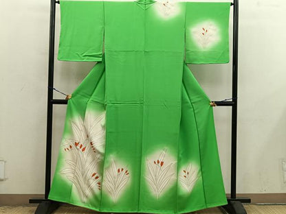 平和屋着物■訪問着　草葉文　暈し染め　金彩　正絹　逸品　BAAX8985mz