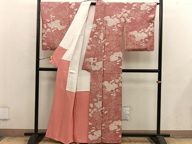 平和屋着物■上質な小紋　菊花文　正絹　逸品　未使用　BAAX8988mz