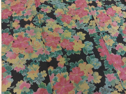 平和屋着物■本場大島紬　7マルキ　草花文　正絹　逸品　未使用　BAAX8989mz