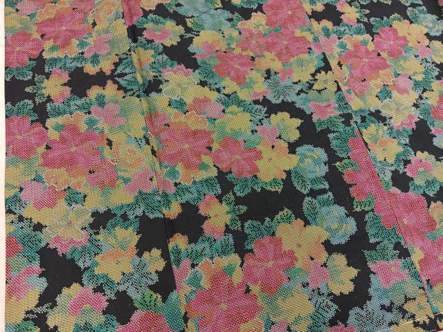 平和屋着物■本場大島紬　7マルキ　草花文　正絹　逸品　未使用　BAAX8989mz
