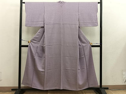 平和屋着物■上質な色無地　草花地紋　浅紫色　正絹　逸品　BAAX8996mz