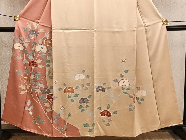 平和屋着物■訪問着　刺繍　枝花文　正絹　逸品　BAAX8997mz