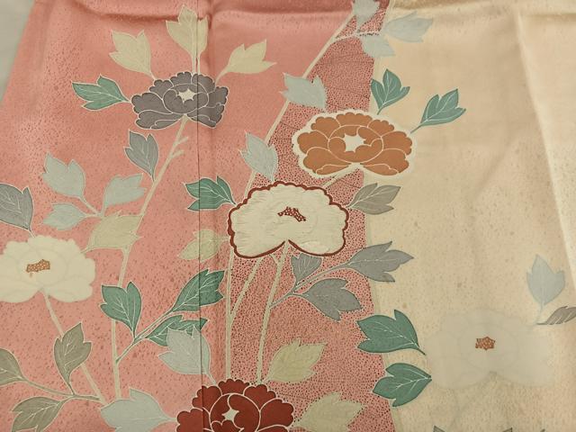 平和屋着物■訪問着　刺繍　枝花文　正絹　逸品　BAAX8997mz