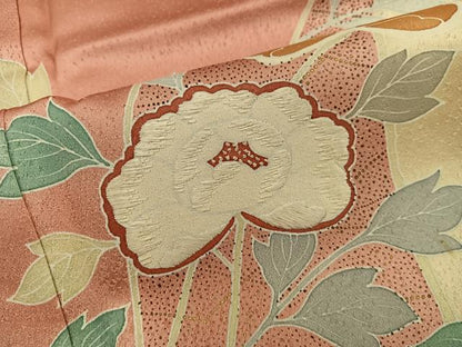平和屋着物■訪問着　刺繍　枝花文　正絹　逸品　BAAX8997mz