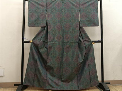 平和屋着物■本場大島紬　7マルキ　蜀江花文　正絹　逸品　BAAX8998mz