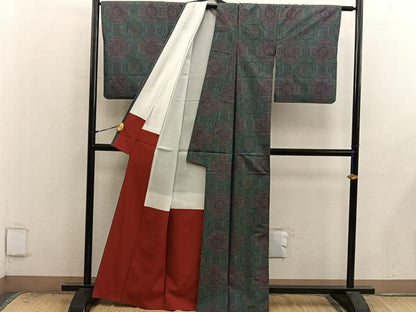 平和屋着物■本場大島紬　7マルキ　蜀江花文　正絹　逸品　BAAX8998mz