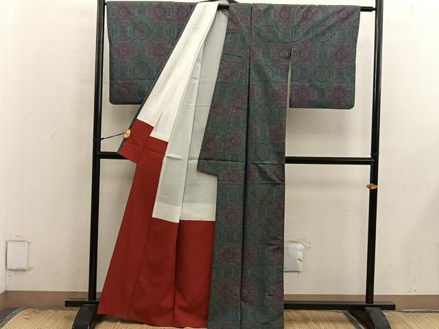 平和屋着物■本場大島紬　7マルキ　蜀江花文　正絹　逸品　BAAX8998mz