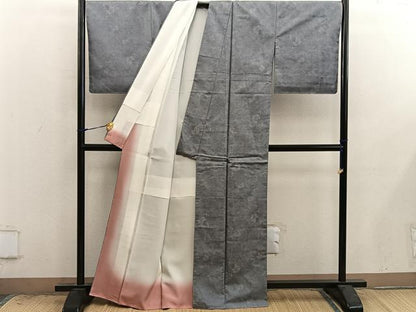 平和屋着物●本場大島紬　アンサンブル　草花文　正絹　逸品　未使用　BAAX8999mz