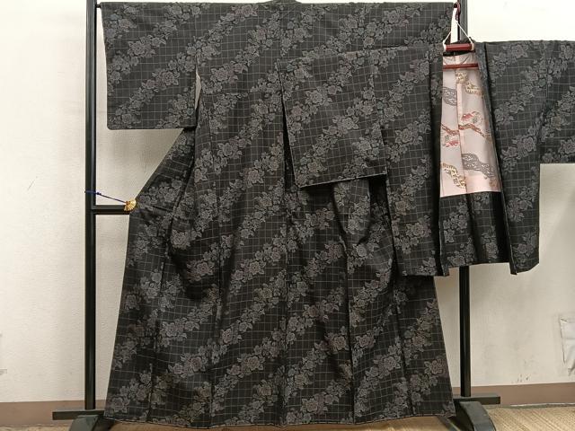 平和屋着物■本場大島紬　アンサンブル　草花文　ほていや扱い　正絹　逸品　未使用　BAAX9000mz