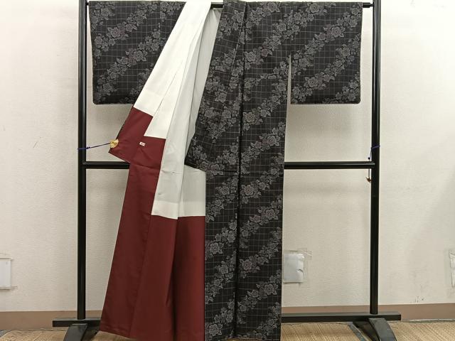 平和屋着物■本場大島紬　アンサンブル　草花文　ほていや扱い　正絹　逸品　未使用　BAAX9000mz