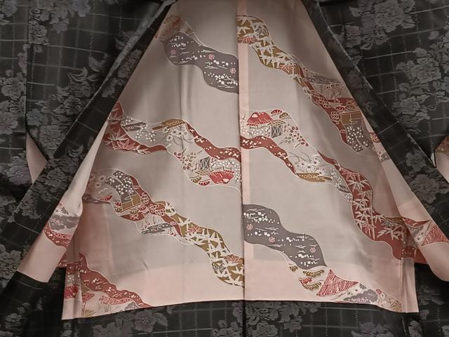 平和屋着物■本場大島紬　アンサンブル　草花文　ほていや扱い　正絹　逸品　未使用　BAAX9000mz