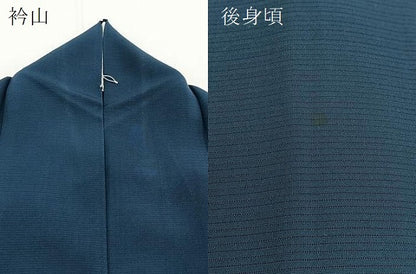 平和屋着物＊夏物　色無地　絽　青藍色　正絹　逸品　BAAX9004yc