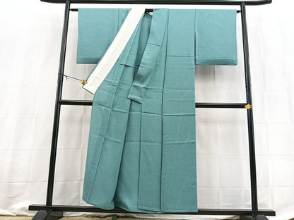 平和屋着物＊夏物　色無地　絽　新橋色　正絹　逸品　BAAX9007yc