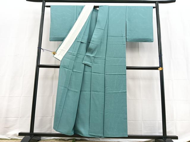 平和屋着物＊夏物　色無地　絽　新橋色　正絹　逸品　BAAX9007yc