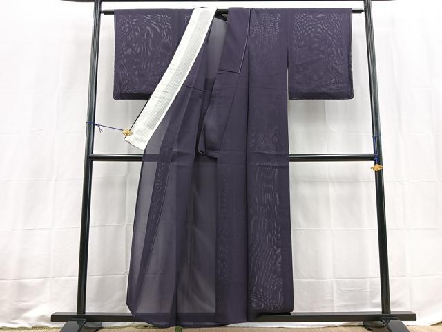 平和屋着物＊夏物 色無地 絽 濃鼠色 正絹 逸品 BAAX9010yc