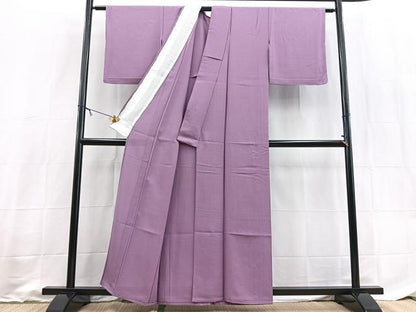 平和屋着物＊夏物　色無地　絽　京紫色　正絹　逸品　BAAX9011yc