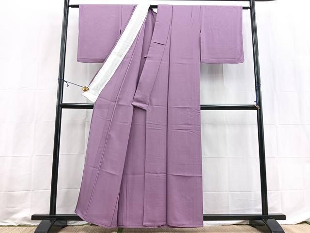 平和屋着物＊夏物　色無地　絽　京紫色　正絹　逸品　BAAX9011yc
