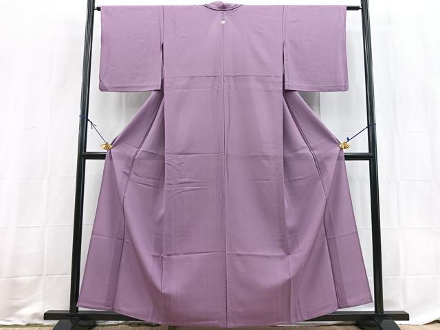 平和屋着物＊夏物　色無地　絽　京紫色　正絹　逸品　BAAX9011yc