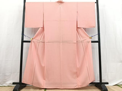 平和屋着物＊夏物　色無地　絽　紅梅色　正絹　逸品　未使用　BAAX9012yc