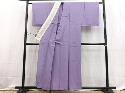 平和屋着物＊夏物　色無地　絽　竜胆色　正絹　逸品　BAAX9013yc