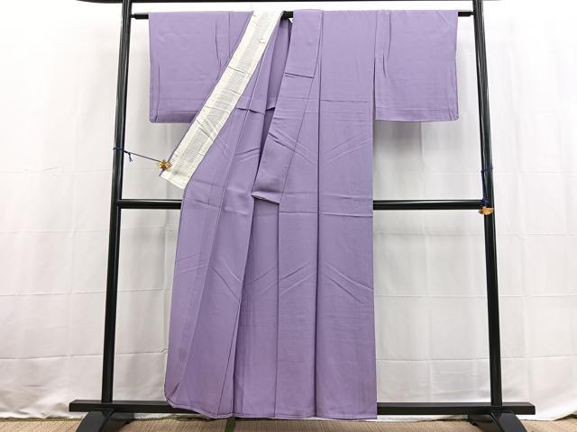 平和屋着物＊夏物　色無地　絽　竜胆色　正絹　逸品　BAAX9013yc