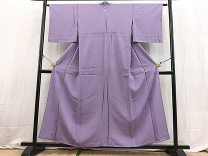 平和屋着物＊夏物　色無地　絽　竜胆色　正絹　逸品　BAAX9013yc