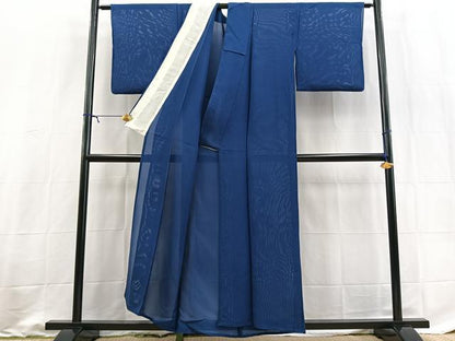 平和屋着物＊夏物　色無地　絽　瑠璃紺色　正絹　逸品　BAAX9015yc