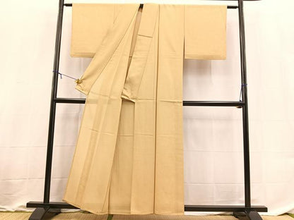 平和屋着物＊夏物　色無地　絽　枯色　正絹　逸品　BAAX9017yc