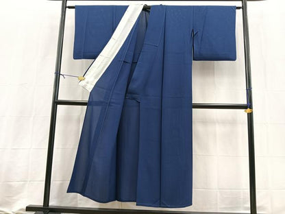 平和屋着物＊夏物　色無地　絽　深縹色　正絹　逸品　BAAX9019yc