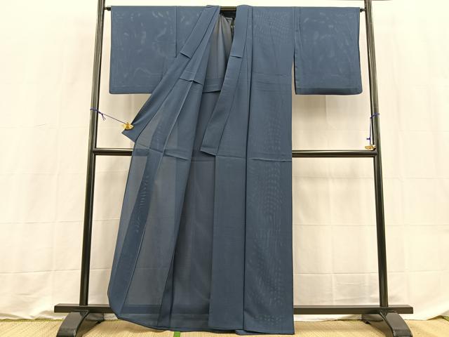 平和屋着物＊夏物　色無地　絽　青藍色　正絹　逸品　BAAX9020yc