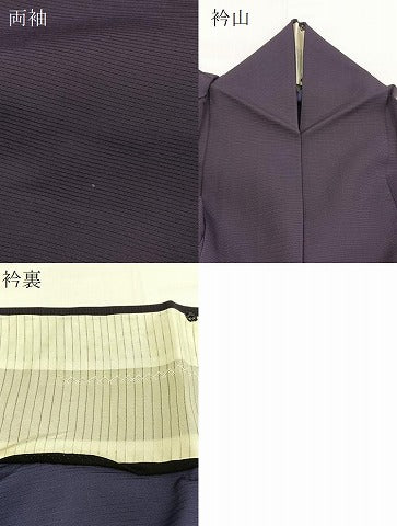 平和屋着物＊夏物　色無地　絽　深紫色　正絹　逸品　BAAX9021yc