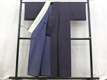 平和屋着物＊夏物　色無地　絽　深紫色　正絹　逸品　BAAX9021yc