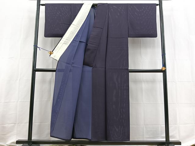平和屋着物＊夏物　色無地　絽　深紫色　正絹　逸品　BAAX9021yc