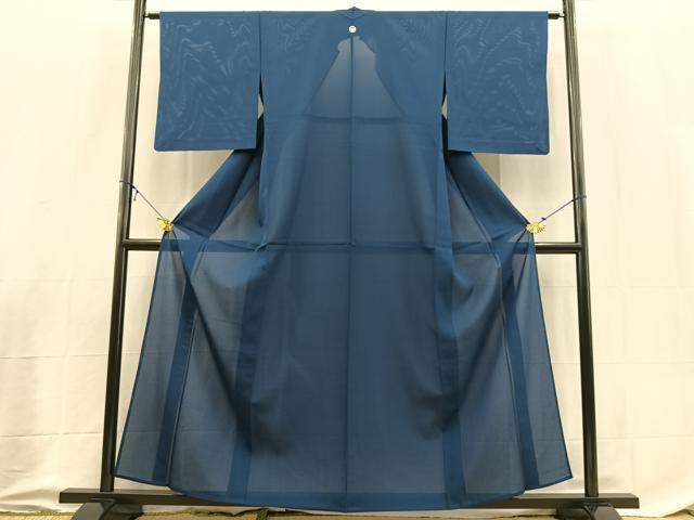 平和屋着物＊夏物　色無地　絽　紺瑠璃色　正絹　逸品　BAAX9022yc