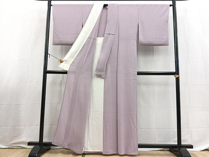 平和屋着物＊夏物　色無地　絽縮緬　浅紫色　高島屋扱い　正絹　逸品　BAAX9024yc
