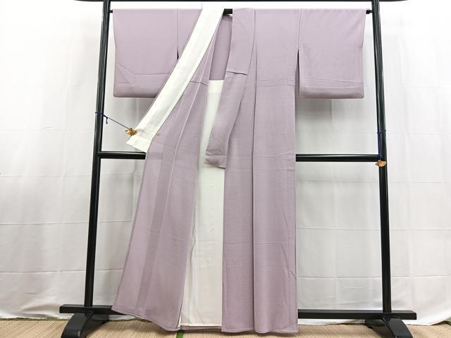 平和屋着物＊夏物　色無地　絽縮緬　浅紫色　高島屋扱い　正絹　逸品　BAAX9024yc