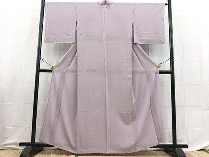 平和屋着物＊夏物　色無地　絽縮緬　浅紫色　高島屋扱い　正絹　逸品　BAAX9024yc